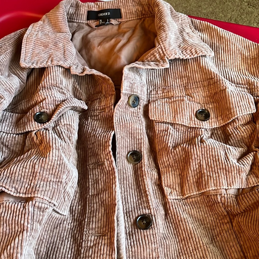 Jean jacket tan kinda pink really cute and long